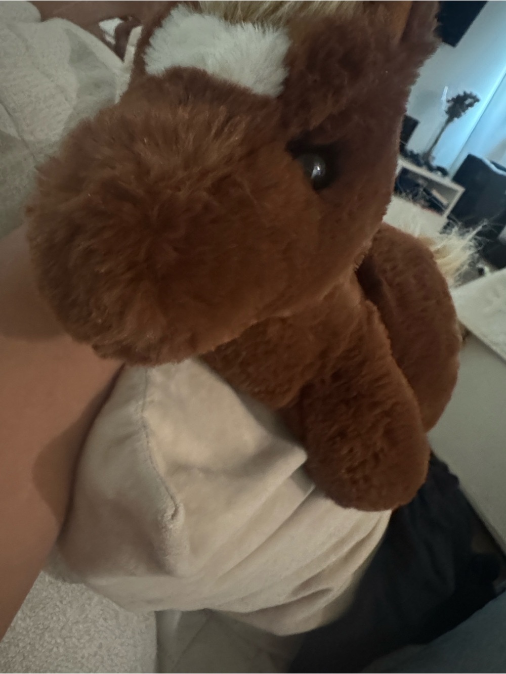 Plush Brown Horse Stuffed Animal with White Heart Marking - Kids Toy